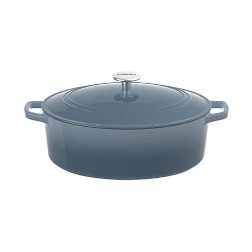 Cuisinart Chef's Classic Enameled Cast Iron Oval Covered Casserole (Gradient Navy, 7- Quart)