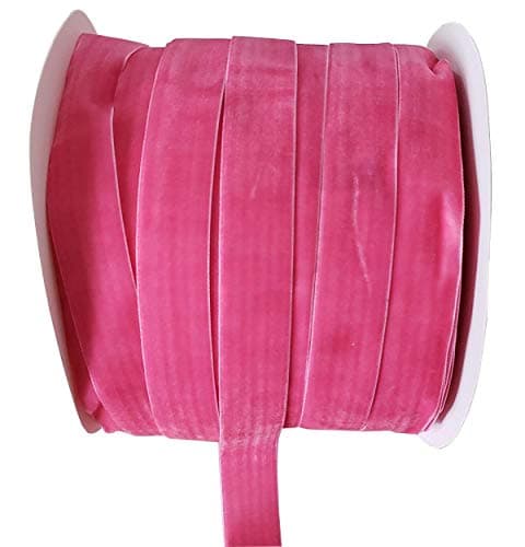 10 Yards Velvet Ribbon Spool Dark Pink 1