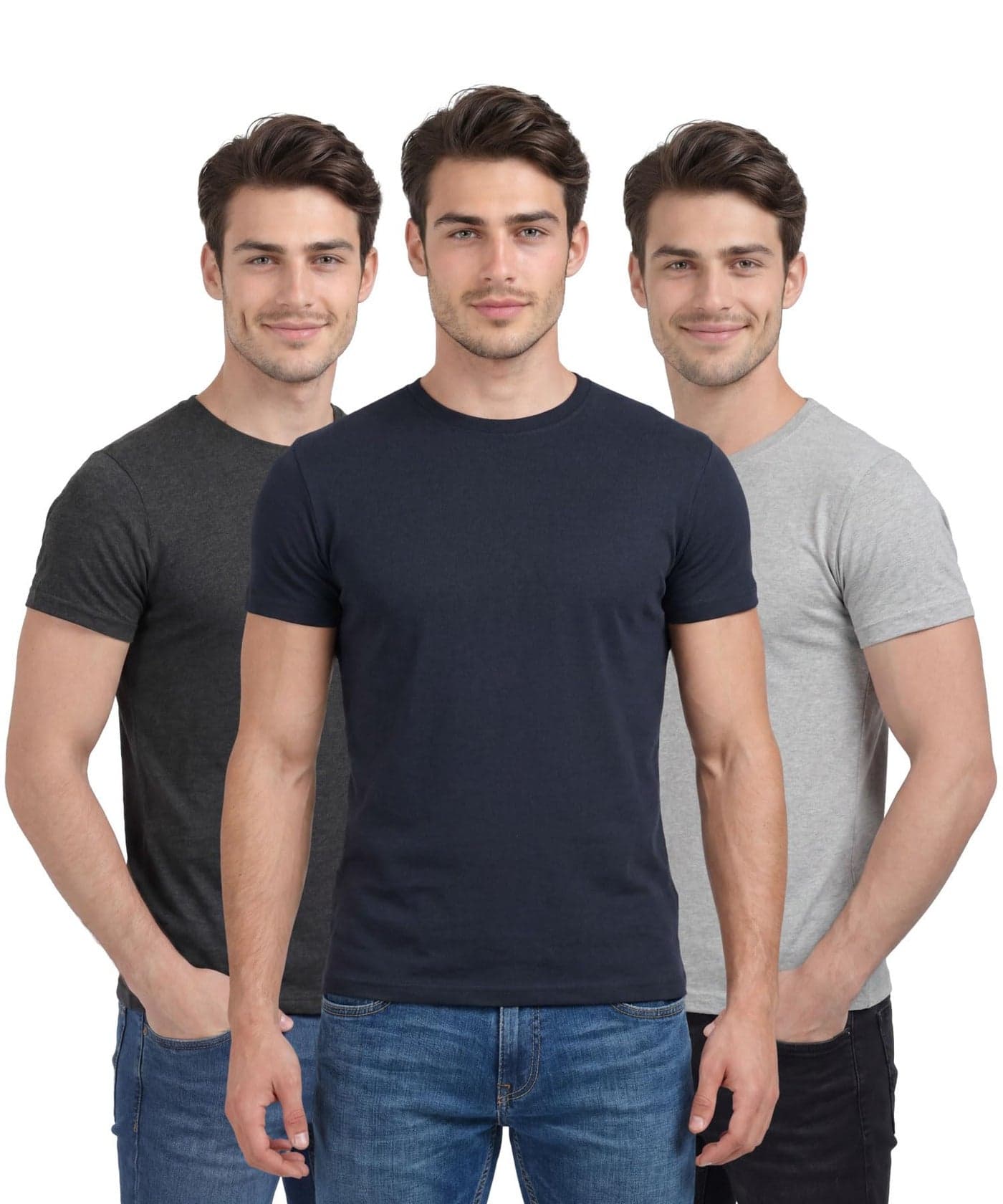 Scott International Men's Regular Fit T-Shirt | Men's T-Shirt | Tees for Man | Pack of 3 Tshirts | Tshirt for Men Stylish | Round Neck Tshirt for Man Multicolour