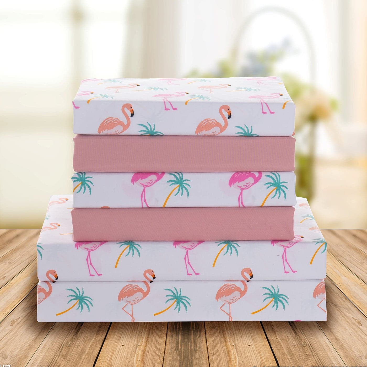 Elegant Comfort UltraSoft Double Brushed 6Piece Microfiber Sheet Set Beautiful Tropical Patterns and Vibrant Solid Colors Luxury AllSeason Bed Sheet Set Flamingo Full