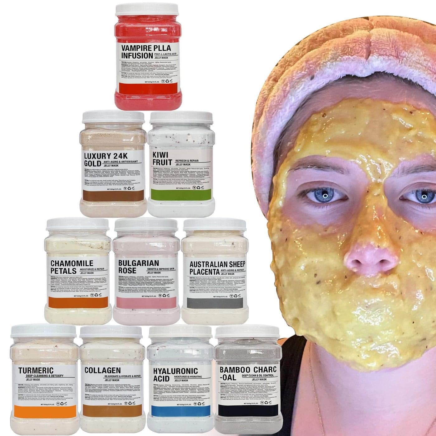 YMEYFAN Jelly Mask for Facials Professional Face Mask Bulk Wholesale for Beauty Personal Care Jelly Mask Powder for Estheticians Supplies Beauty Salon Spa Face Mask Skin Care 23Fl Oz 10Pack