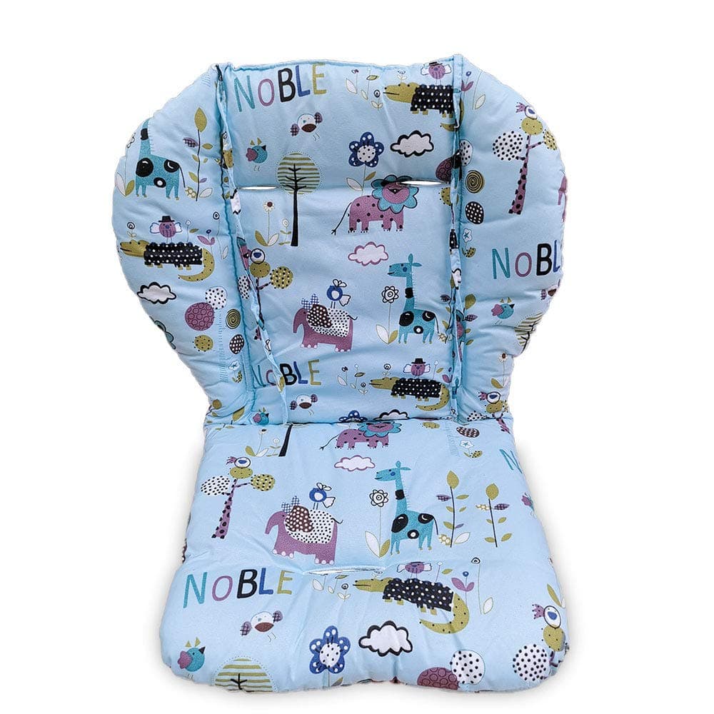 High Chair Cushion Baby High Chair Cushion Pad for High Chair Soft and Comfortable Lightweight and BreathableMaking The Baby More Comfortable Jungle Animal Pattern on Blue Background