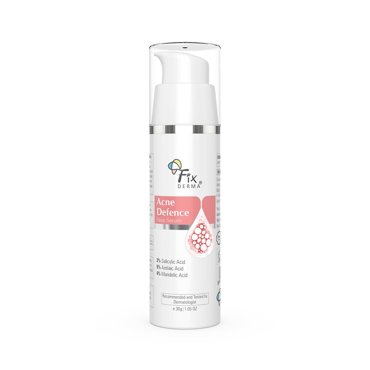 Fixderma 2 Salicylic Acid Serum for Anti Acne Spot Treatment with 5 Azelaic Acid 4 Mandelic Acid Anti Acne Face Serum Face Serum for Men Women 30g