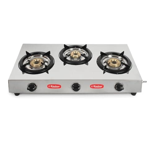 Khaitan 3 Burner Inalsa Stainless Steel Manual Gas Stove (3 Burners)