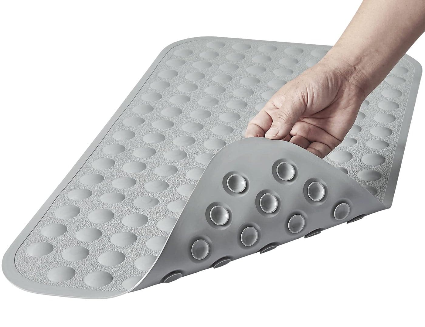 Yanzifly Bathtub Mat Non Slip Bath Mat for Tub Silicone Soft Safe Bath Tub Mat Non Slip Shower Mats Suction Cups Bath Tub Anti Slip Matt for Kids Elderly Non Toxic Machine WashableGrey