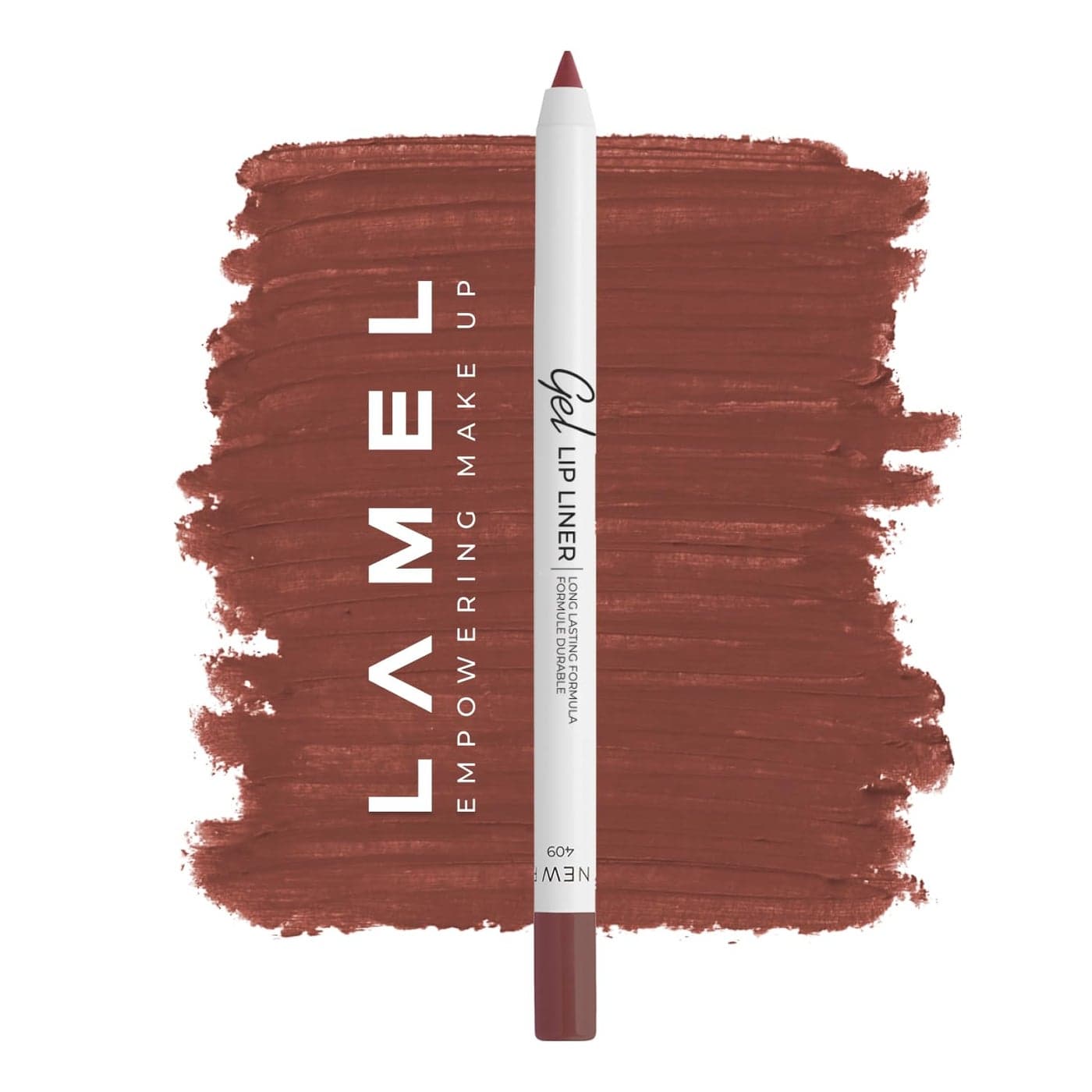 Lamel Matte Gel Lip Liner Pencil Weightless CreamyTexture Sharpenable Longwear Waterproof High Pigmented Flawless Finish Crueltyfree ParabenFree 409 17g005oz