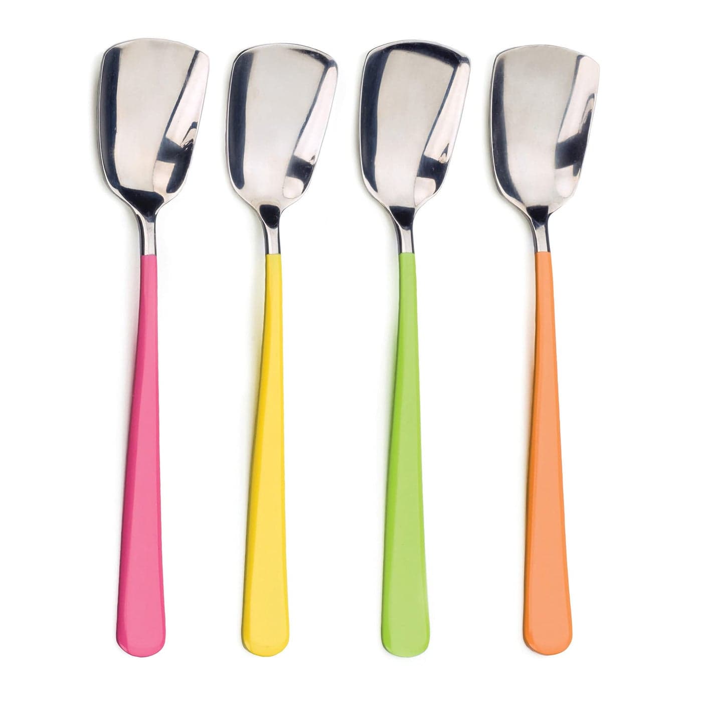 RSVP International Ice Cream Tool Collection Dishwasher Safe Large Handle Colored Handle Spoons 4 Piece