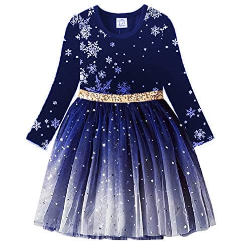 VIKITA Girls Dresses for Winter Long Sleeve Toddler Girls Clothes Party Tulle Dresses, LH4586 6T