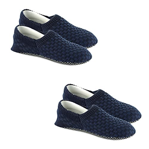 Footmate Lightweight Anti-Skid House Shoes, Anti Slip/Skid Rubber Grip Casual House Slipper Socks, Low Cut Socks for Home, Office, Living Room, Bedroom – NAVY, Size- XL (27 cm) (2 Pair Pack)
