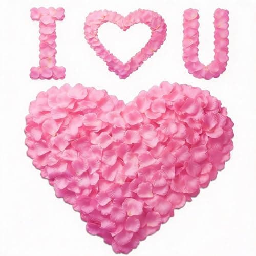 VKshop 1200 Pink Rose Petals - Artificial Fake Rose Flower Petals for Valentine's Day,Wedding Decorations, Romantic Proposal, Anniversary, Party, Aisle Decor, Flower Girl