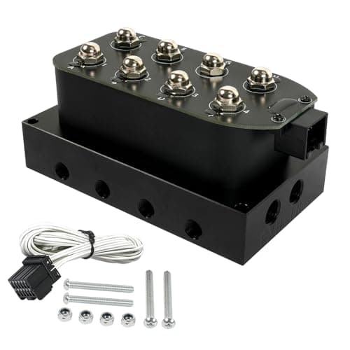 muge racing 14 NPT 12V 4 Corner Block Manifold Solenoid Valve for Air Bag Suspension Systems 0300Psi Pressure Rating Fast Response Time HeavyDuty Universal Fit for Auto Motorcycle Aluminum