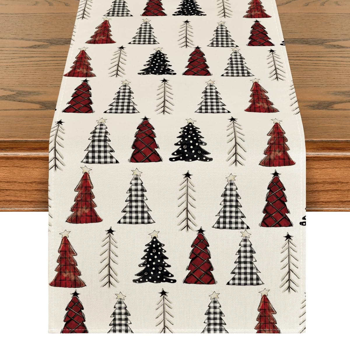 Artoid Mode Xmas Tree Christmas Table Runner Seasonal Winter Kitchen Dining Table Decoration for Home Party Decor 13x90 Inch
