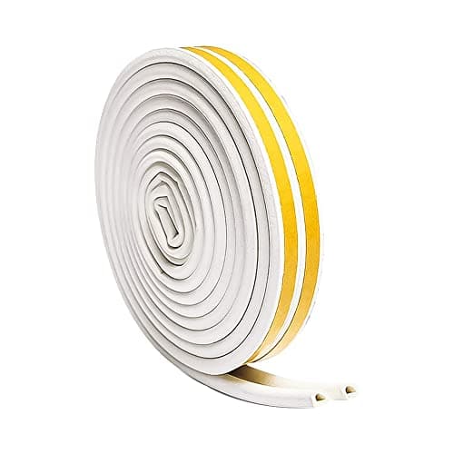 Volo Sound Proofing D Type Door Seal, 6 Meter (2 x 3mtr)(19.68ft), Sound Proof D Seal, Weather Proof, dust Proof, Insect/Lizard Blocker, Collision Avoidance for Door/Window Colour: White