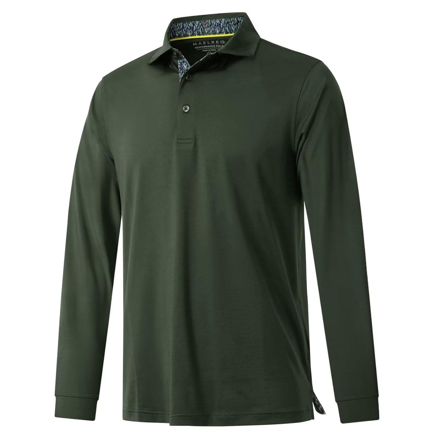 Polo Shirts for Mens Long Sleeve Moisture Wicking Outdoor Solid Golf Shirts with Collar Dry Fit