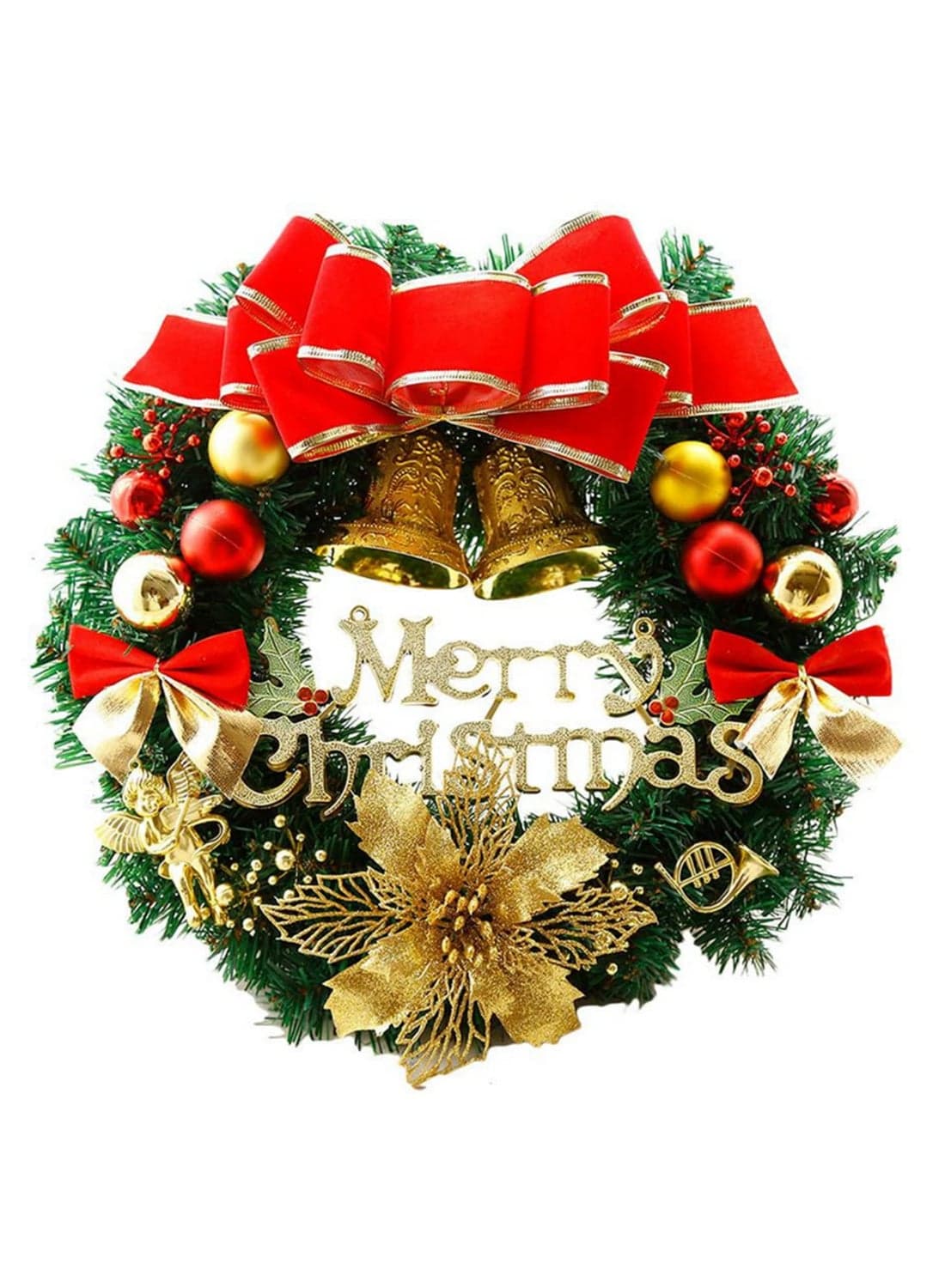 1PCS 30cm Christmas Wreath Christmas Large Wreath Door Wall Decoration Garland Christmas Home Decoration