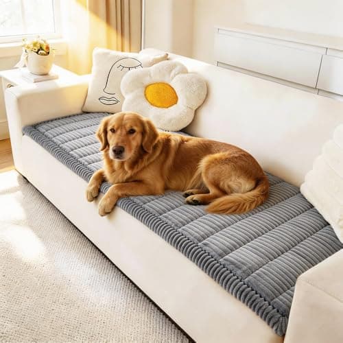 Awjcsv Couch Cover for Dogs Washable Fuzzy Pet Couch Covers for 3 Cushion Sofa Pet Friendly Non Slip Sofa Cover BlueGrey 236 X 4760 X 120cm