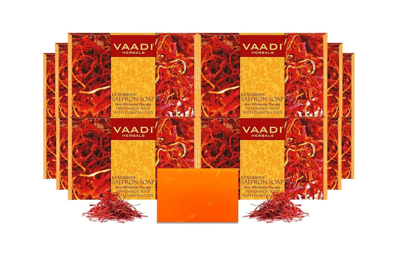 Vaadi Herbals Luxurious Saffron Soap Skin Whitening Therapy 75g Pack of 12