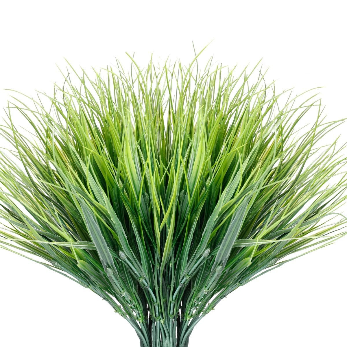 JEMONG 12 Bundles Artificial Grasses Outdoor UV Resistant Fake Grass No Fade Faux Plastic Plants Garden Window Box DecoratingGreen Grass