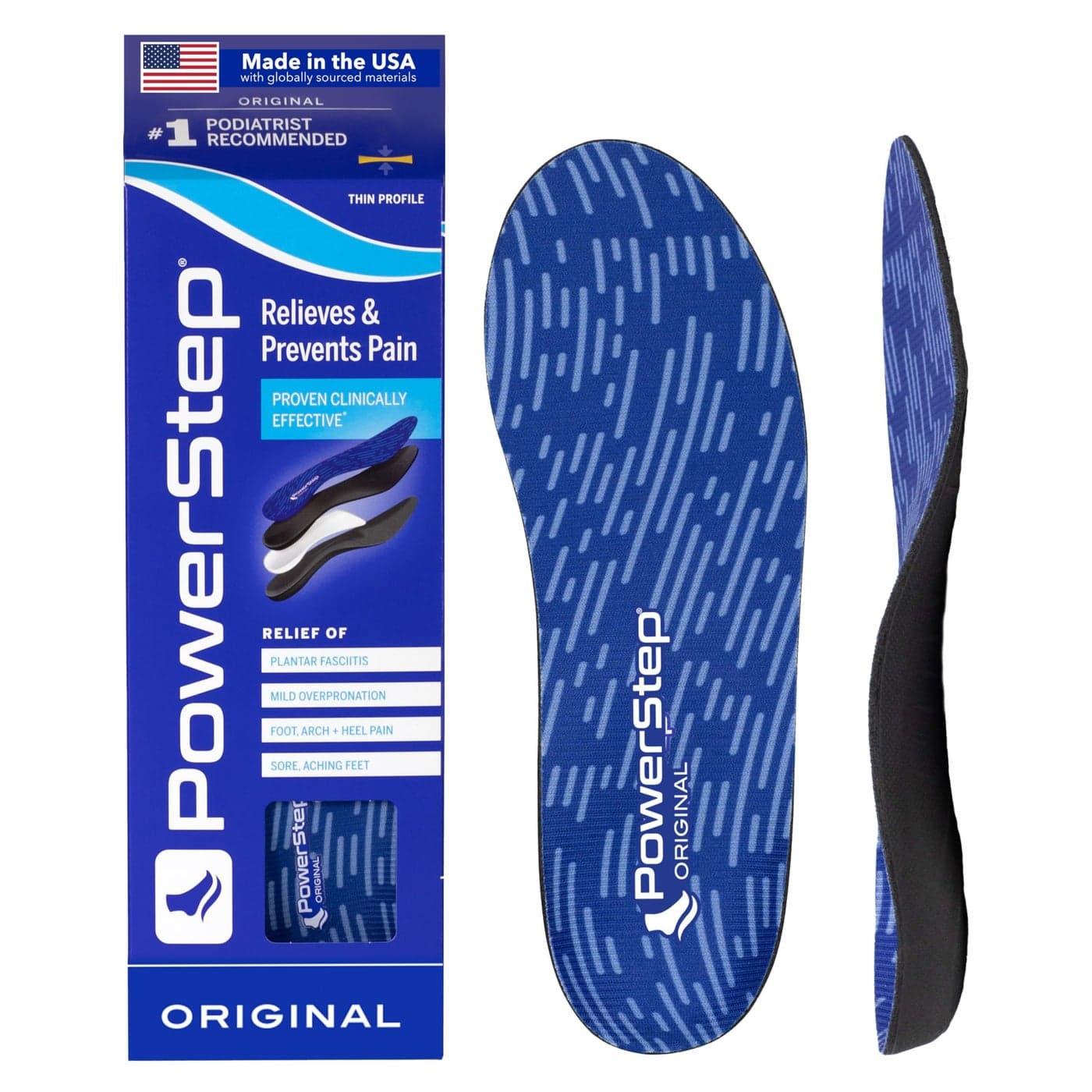 Original Insoles Arch Pain Relief Orthotics for Tight Shoes Foot Support for Plantar Fasciitis Mild Pronation Foot Arch Pain Shoe Inserts for All Made in USA M 995 F 11115