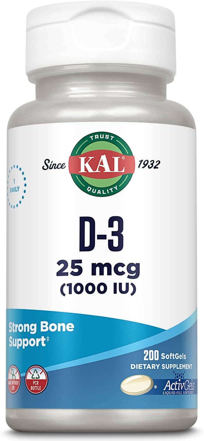 D-3 Softgels 25 mcg for Strong Bone Support