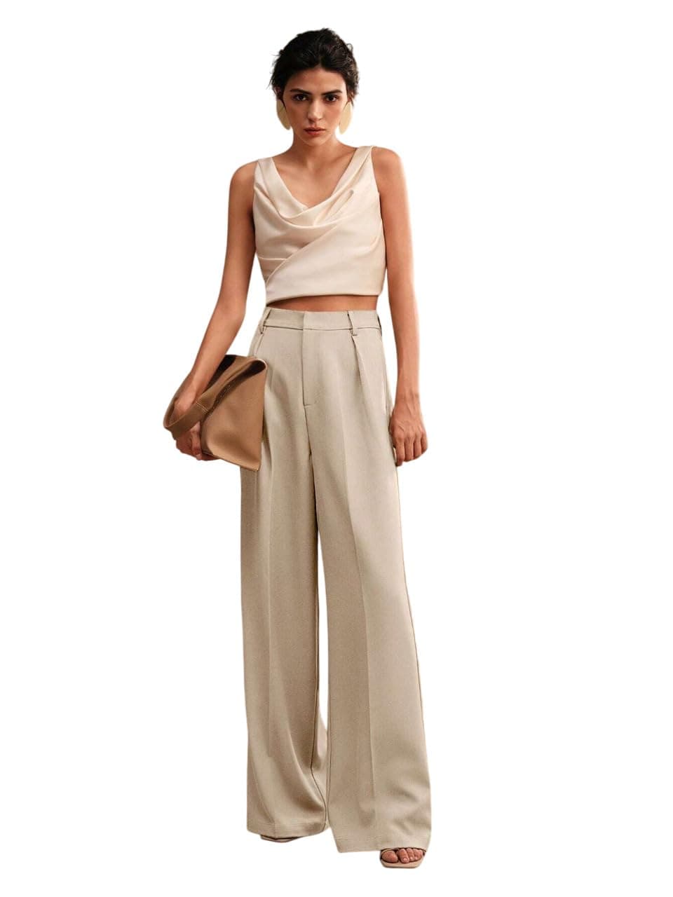 KOTTY Women's Steveareno Beige Lightweight Office wear Pant (Beige,S)-KTTWOMENSPANT729S