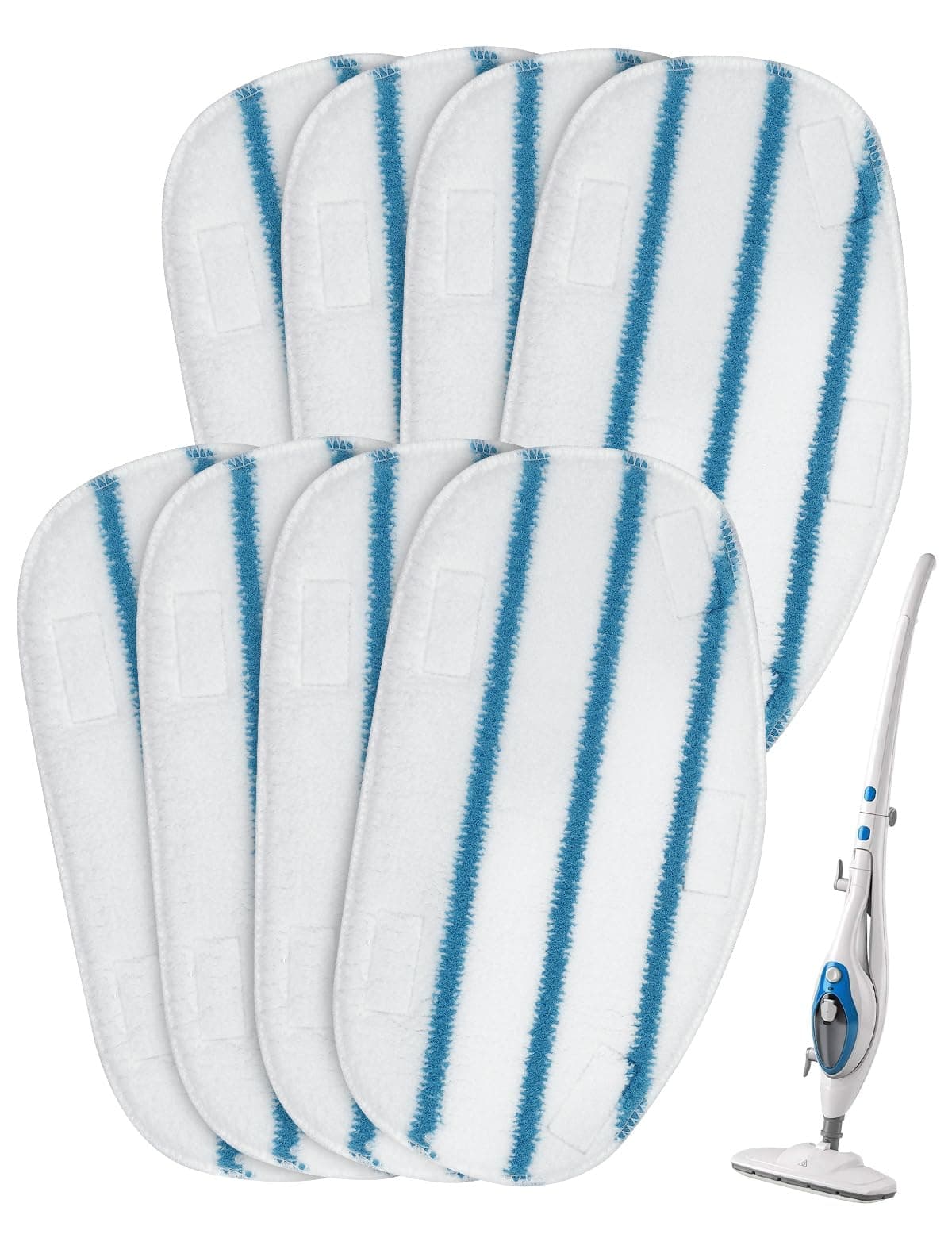 8 Pack Pur Steam Mop Pads Compatible with PurSteam ThermaPro 10in1 and 211 Steam Mop Cleaner Microfiber Pur Steam Mop Replacement Pad Washable Reusable Steam Mop Pads for Steamer Floor Cleaning