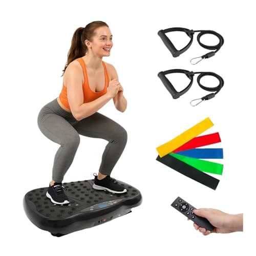 ALSO GO Vibration Plate Exercise Machine, 120-Level & 3 Workout Modes Vibration Board for Weight Loss/Lymphatic Drainage, 400lbs Capacity with Resistance Bands, Full Body Platform for Home Fitness