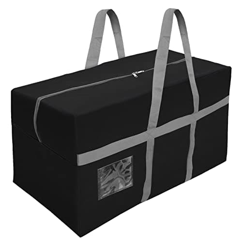 SNDIA Extra Large 128 L Nylon Moisture Proof Multipurpose Heavy Duty Storage Bag for Toys/Stationery/Blankets/Clothes/Moving Bags With Strong Reinforced Handles Rectangular (Black,80x40x40 cm)