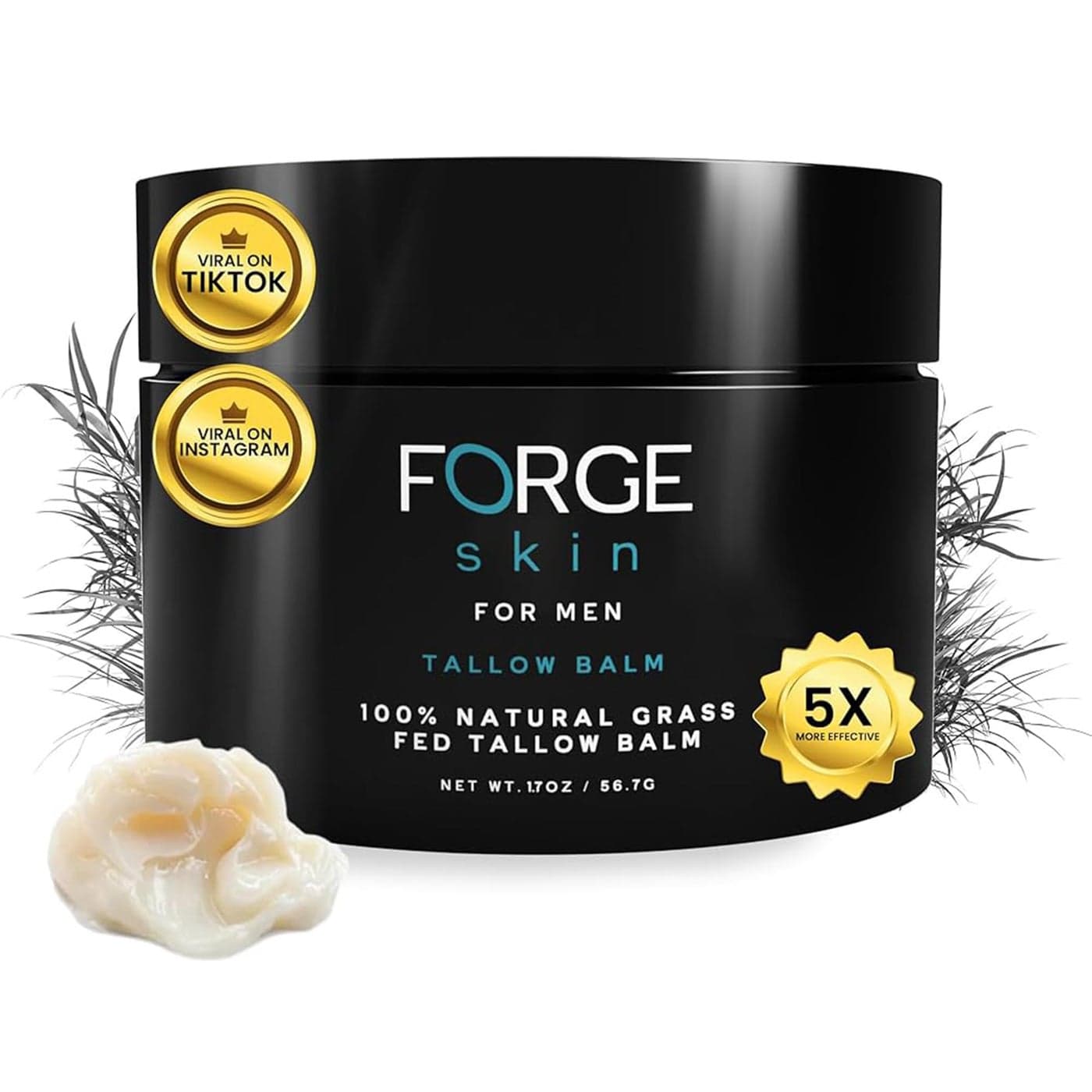 Forge Skin Men's Wrinkle Defense Beef Tallow Balm for Skin| Beef Tallow for Skin Face Mens Skin Care Anti-Aging Cream Facial Skincare Face Moisturizer for Men| Mens Face Moisturizer Beef Tallow