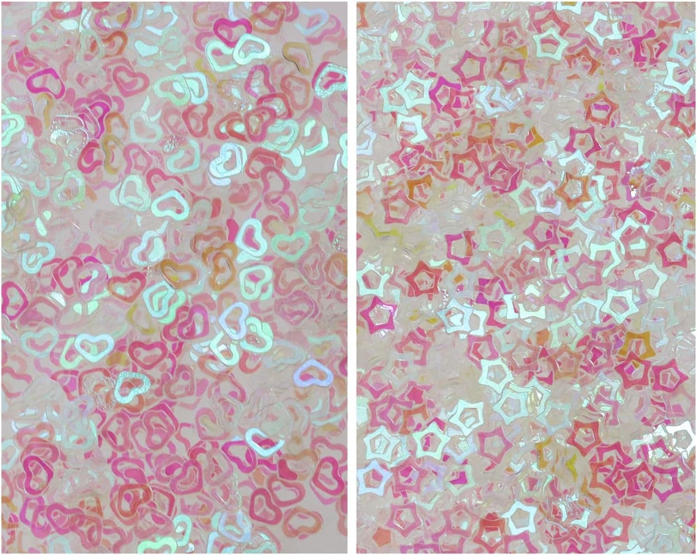 Tupalizy 20g Tiny Holographic Glitter Star Sequin and Iridescent Heart Confetti Flakes Stickers for Nail Art Tech Acrylic Resin Jewelry DIY Crafts Body Eye Makeup Face Hair Party Decoration (Clear)