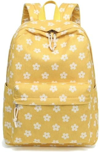 Bluboon Backpack for School Girls Women, Cute Corduroy Laptop Bookbag for Kids Teens