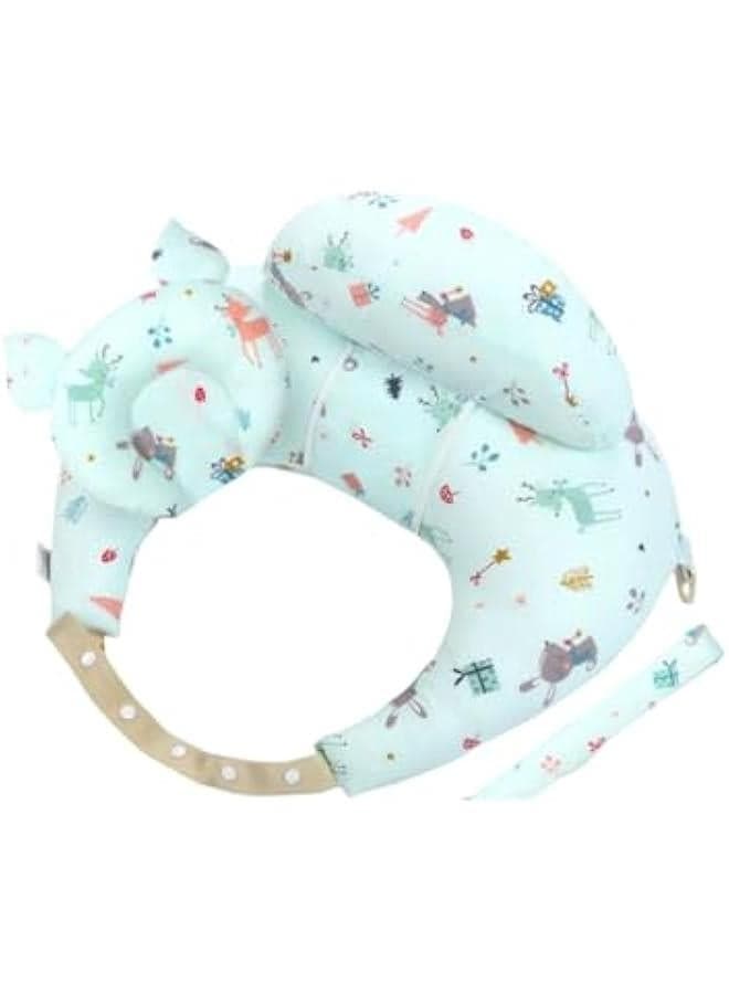 Nursing Pillow,Multipurpose Breastfeeding Pillow for More Support for Mom and Baby,Ergonomic Baby Feeding Pillow with Adjustable Waist Strap and Removable Cotton Cover (Light green)