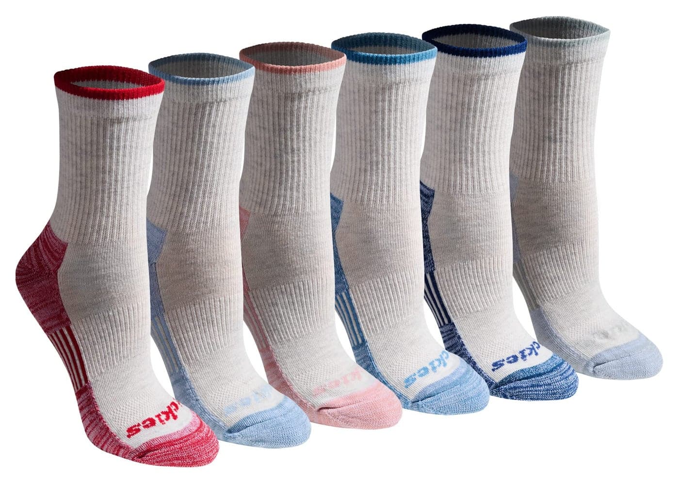 Dickies Women's Dri-Tech Advanced Moisture Wicking Mid-Crew Socks, Available in M-L (6,12 Pairs), Oatmeal Assorted (6 Pairs), Medium