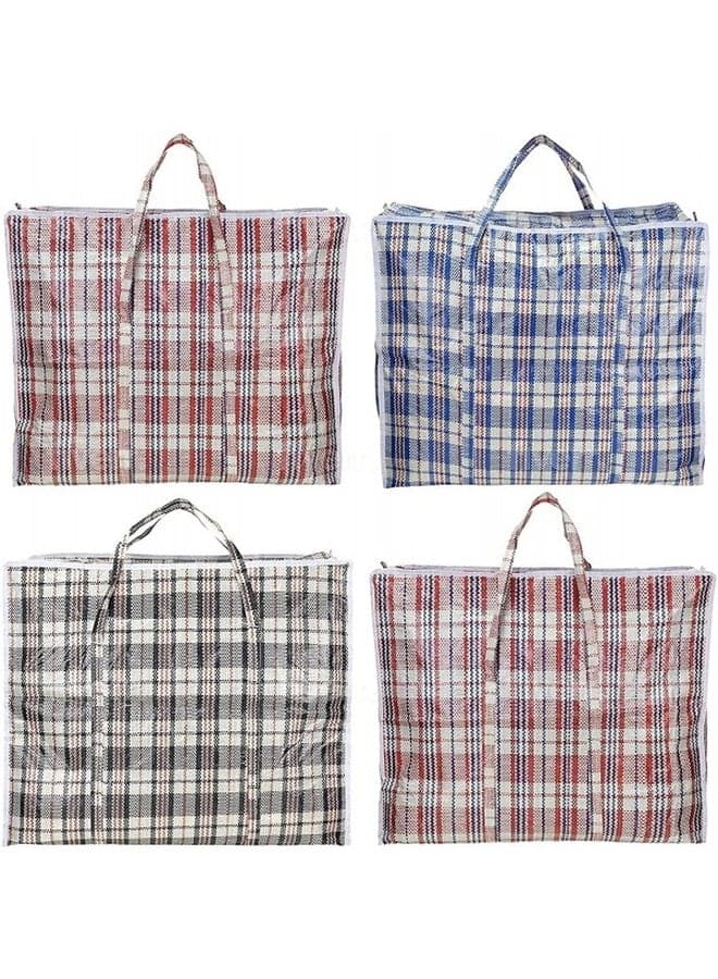 4-Piece Zippered Laundry Bag Set Multicolour 90x75x35cm