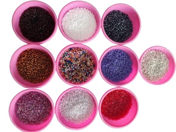Glass Seed Beads 10 Colours of 2 mm MaterialSmall Multicolor Seed Beads for Embroidery Work Art and Craft 2 mm 110 20 gram10 Colour200 gram Total Mix Colour