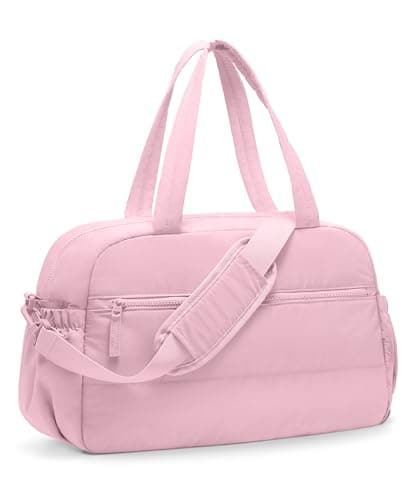 Gym Bag for Women Travel Duffle Bags with Wet Pocket Lightweight Carry on Bag Overnight Weekender Duffel Bag Water Resistant Bright Pink
