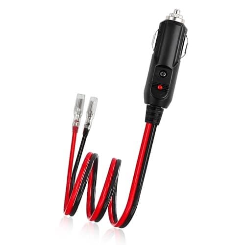 Yourkar Fused Cigarette Lighter Male Plug 12V Cigarette Lighter Socket Cord with Leads Heavy Duty Adapter Dc Battery Charger Kit Connectors for Cars Universal Car Accessories 1 PCS