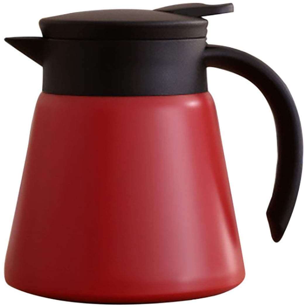 Goeielewe Thermal Coffee Carafe Tea Pot 20 Oz Stainless Steel Insulation Pot Double Wall Vacuum Insulated Coffee Water Beverage Dispenser Red