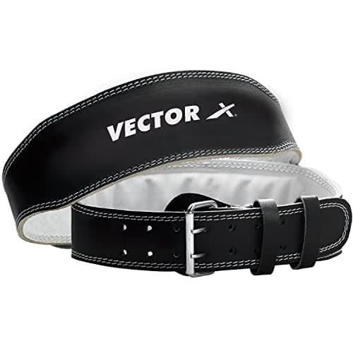 Vector X POWER 2.5 Layer Premium Leather Weightlifting Belt for Men & Women|Back Lumbar Support|Unisex|Adjustable Buckle|Power Gym Fitness Training Workouts