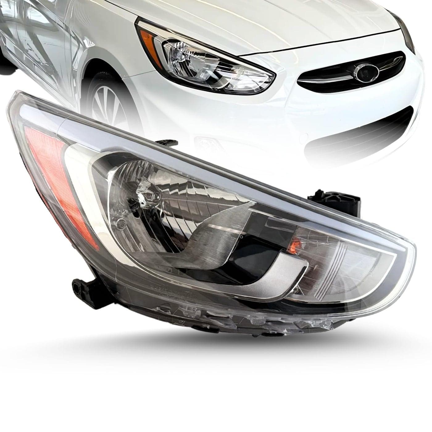 ALLIGATOR AUTO LIGHTS Headlight Assembly Compatible With Hyundai Accent 20152017 RightPassenger Side Halogen Headlamp with Bulbs