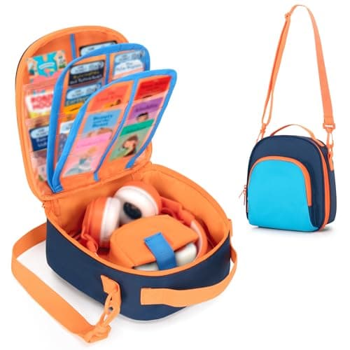 GRAOSO Carrying Case Compatible with Yoto Mini (2024 Edition), Card Holder Hold Up to 30 Cards, Travel Storage Bag for Audio Music Player & Headphone Accessories, Blue (Bag Only) Patented Design