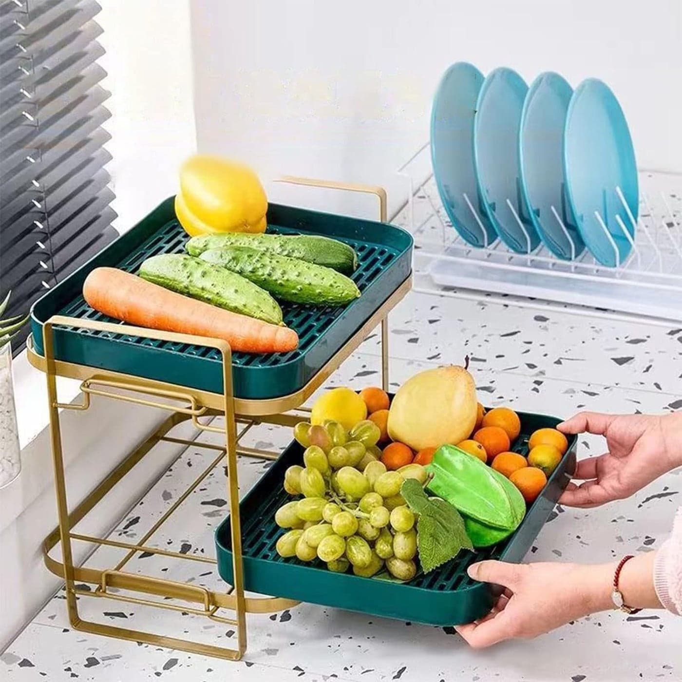 Dhadh Double Layers Kitchen Drain Tray Tea Plate Drainboard