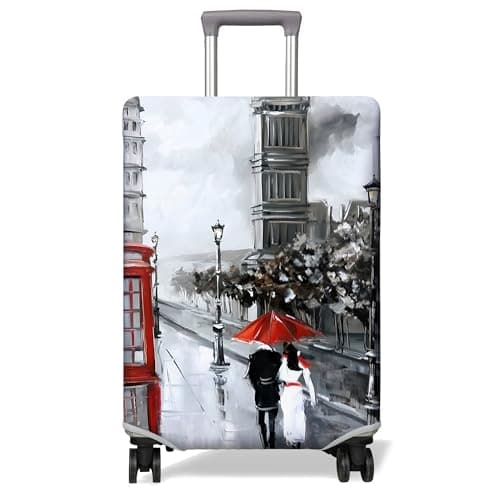 PtRug Travel Luggage Cover Suitcase Protector Fits 1832 Inch Wheel Covers PatternedTravel Related Items Flower Luggage Protector Elastic M