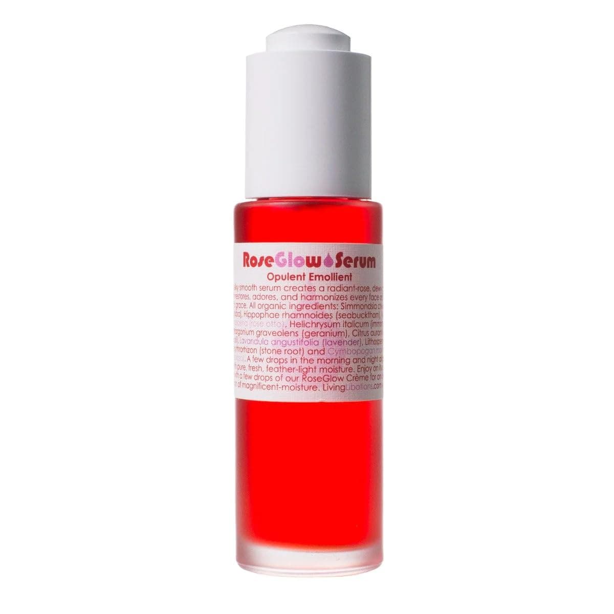 Living Libations Organic Rejuvenating Rose Glow Face Serum Natural PlantBased Clean Beauty 1 fl oz 30 ml