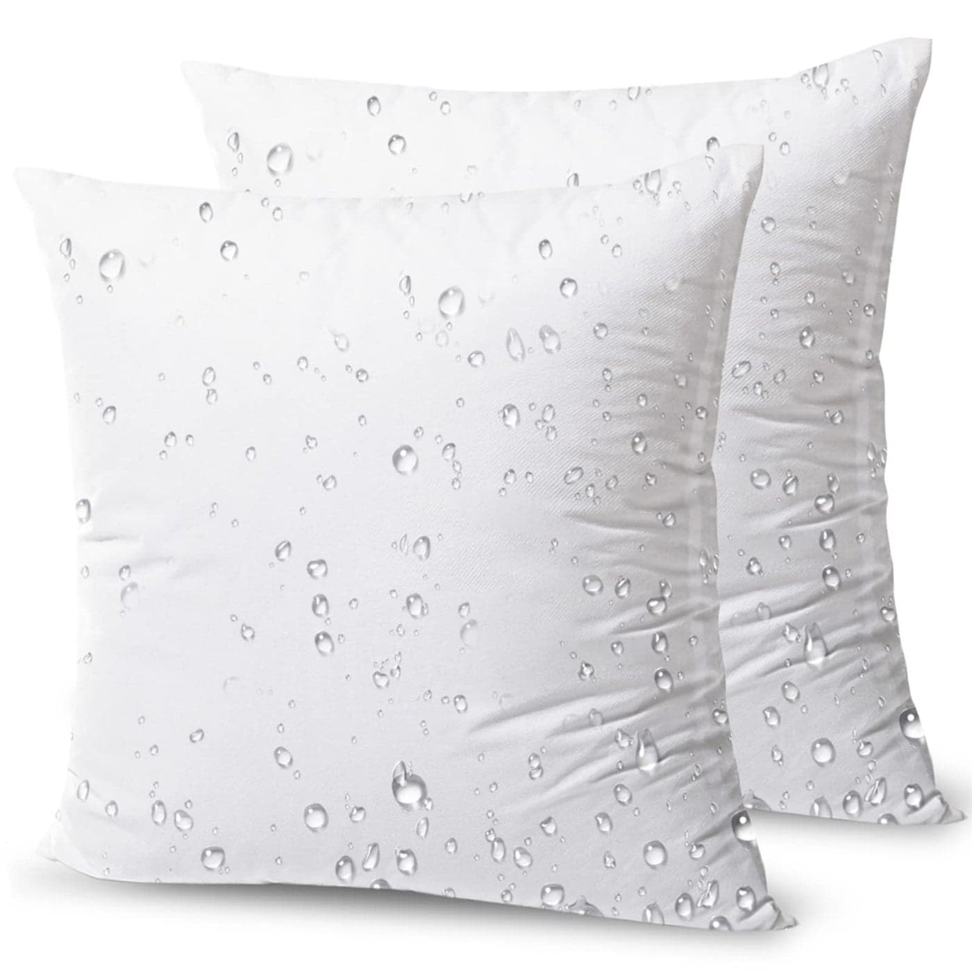 Phantoscope Premium Outdoor Pillow Inserts Pack of 2 Square Form Water Resistant Polyester Throw Pillows Couch Sham Cushion Stuffer 18 X 18 inches