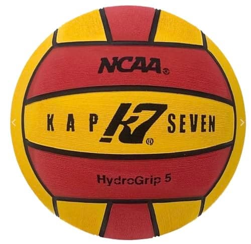 KAP K7 SEVEN KAP7 Size 5 HydroGrip Water Polo Ball (NCAA and NFHS Official), Yellow/Red