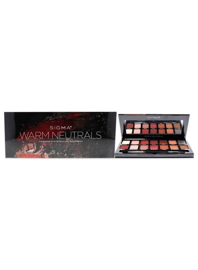 Warm Neutrals Eyeshadow Palette - 14 Warm Eyeshadow Shades in Matte, Shimmer and Metalic Finishes - Highly Pigmented Vegan Eye Makeup Palette - Clean Beauty Products