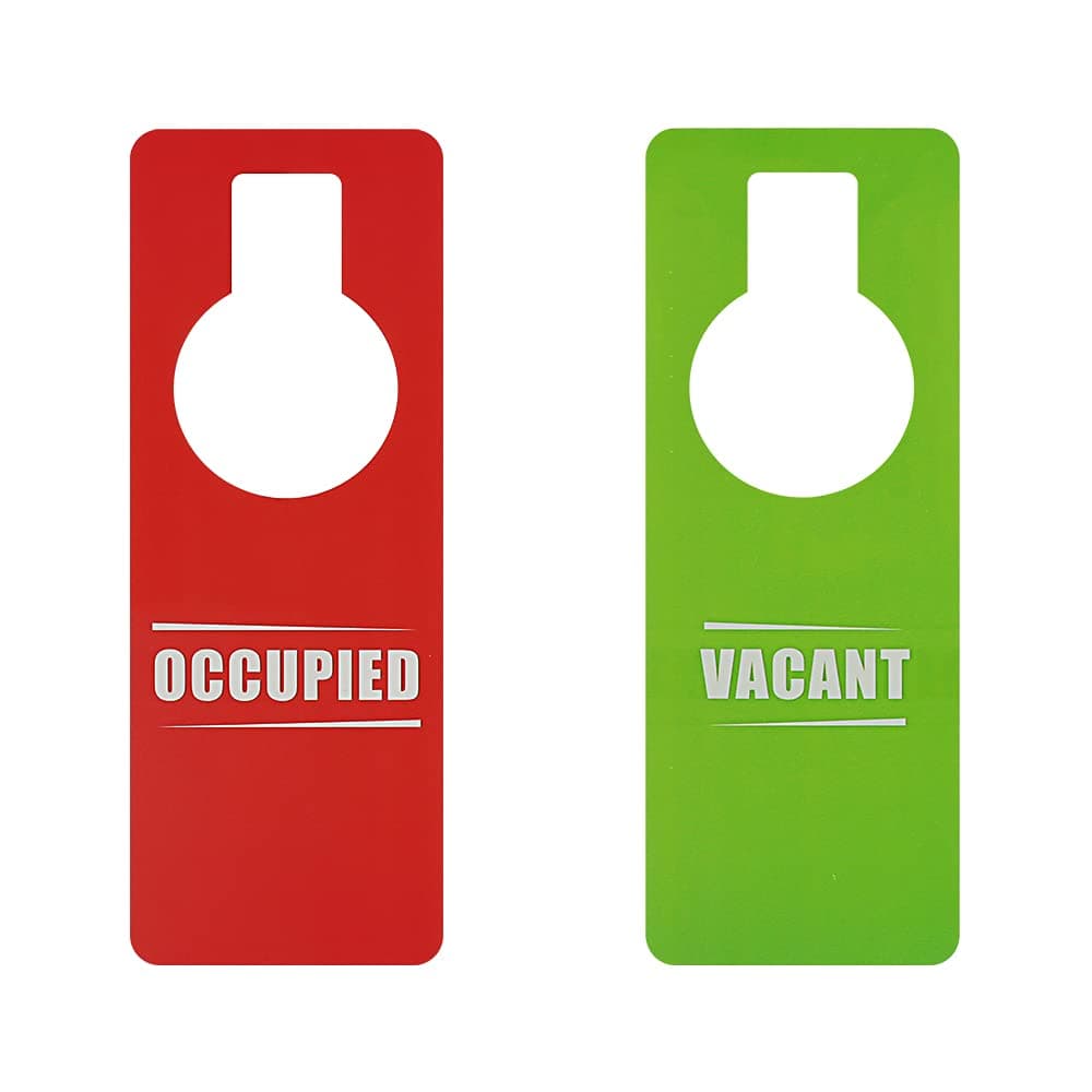 Muka 2Pcs Vacant Occupied Sign Plastic Double Sided Door Knob Hanger Sign for Hotel Office Conference Room Red/green