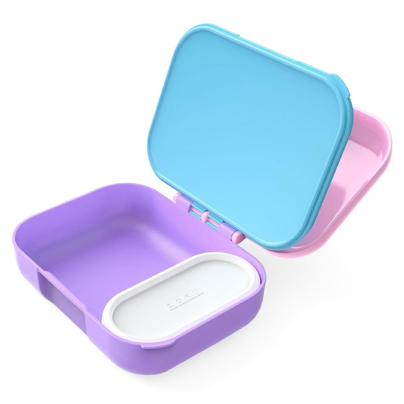 ZOKU Mini Bento Box for Kids Stackable Lightweight Leakproof for Children Kid Friendly Latch Easy to Clean Bento Jr Pink