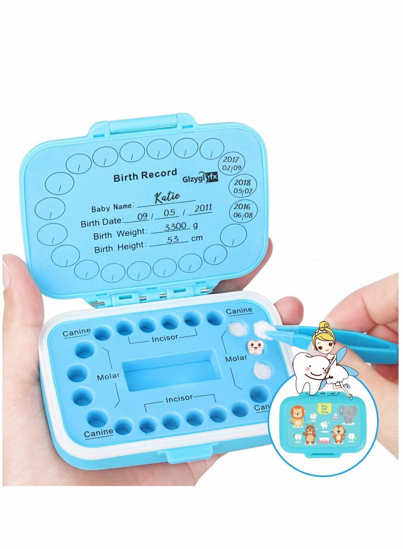 Baby Teeth Save Box Teeth Box Save Organizer for Baby Kids Tooth Box Children in Souvenir Gift